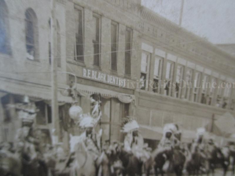Original Large Albumen Photo Native American Indian Parade ElReno Okla July 4th 1898