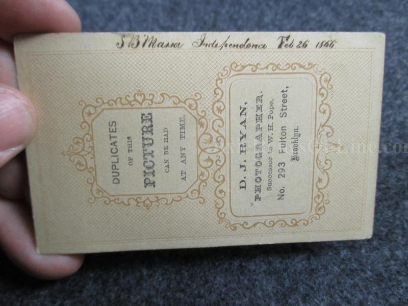 Civil War Era CDV of US Navy ID S.B. Massa Served on USS Independence