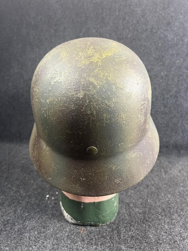 Original WWII German Army Heer M40 Refurb Helmet Normandy Pattern Camo