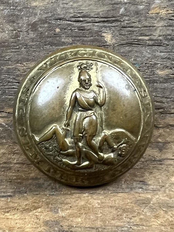 Confederate Virginia State Seal Coat Button 1850's RMDC Backmark