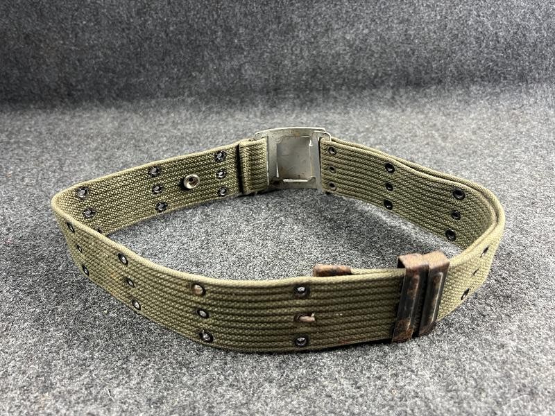 VC North Vietnamese Army Wide Reed Green Web Belt with Steel Star Buckle