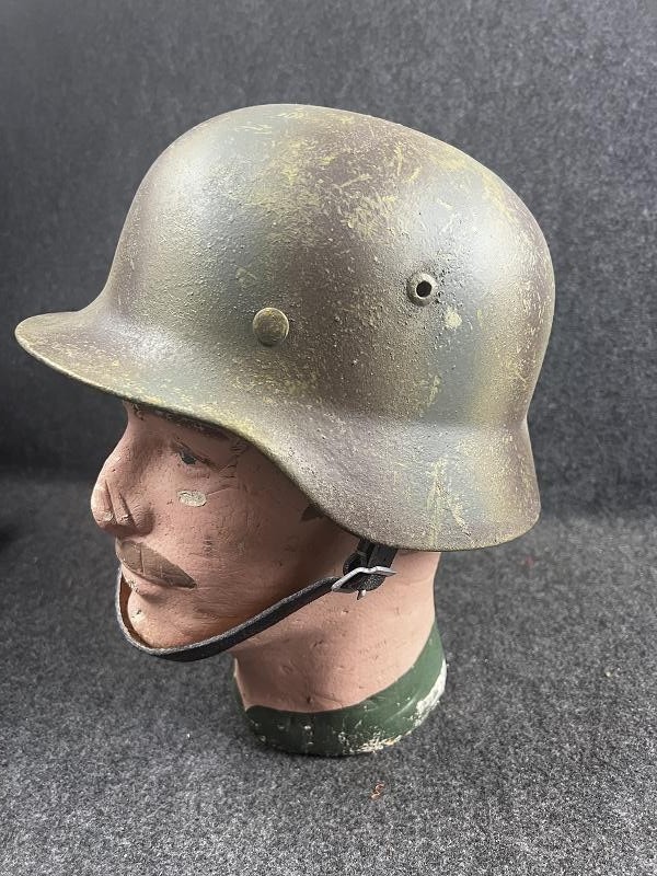 Original WWII German Army Heer M40 Refurb Helmet Normandy Pattern Camo
