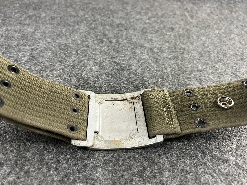 VC North Vietnamese Army Wide Reed Green Web Belt with Steel Star Buckle