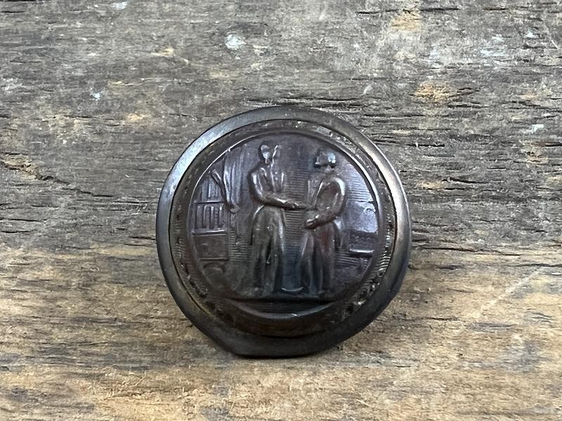 CONFEDERATE UCV VETERAN KENTUCKY STAFF OFFICER 7/8 BRASS COAT BUTTON GOODWINS