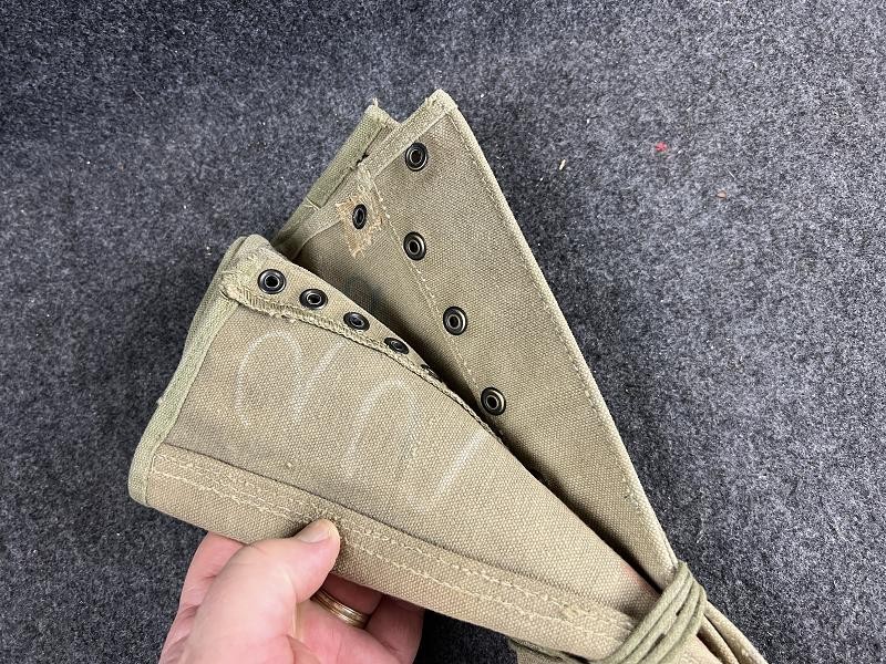 ORIGINAL WWII US ARMY CANVAS LEGGINGS GATORS WRAPS