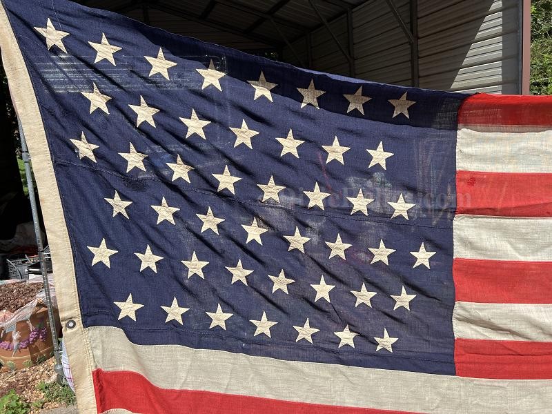 Original 46 Star US American Flag, 1908-1912 6 x 12 Feet Made by Horstmann