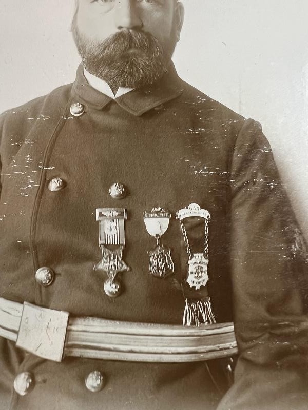 Union Army veteran of the American Civil War GAR Staff of Commander Chief Cabinet Cards