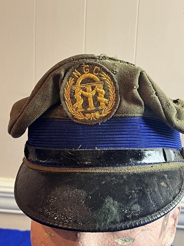 Early 1900s North Georgia Military College Hat and Sword Belt with Buckle
