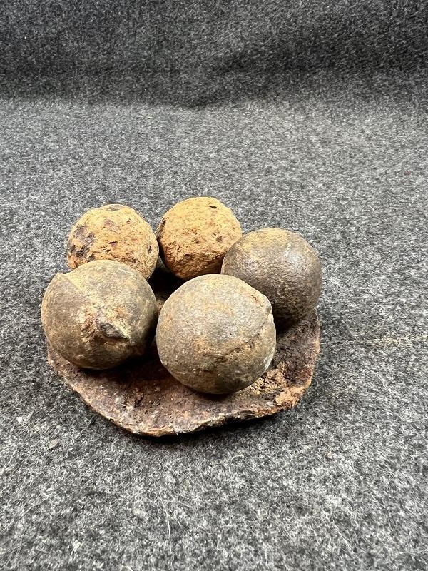 12# Civil War Artillery Canister Round Base Plate with 5 Case Shot