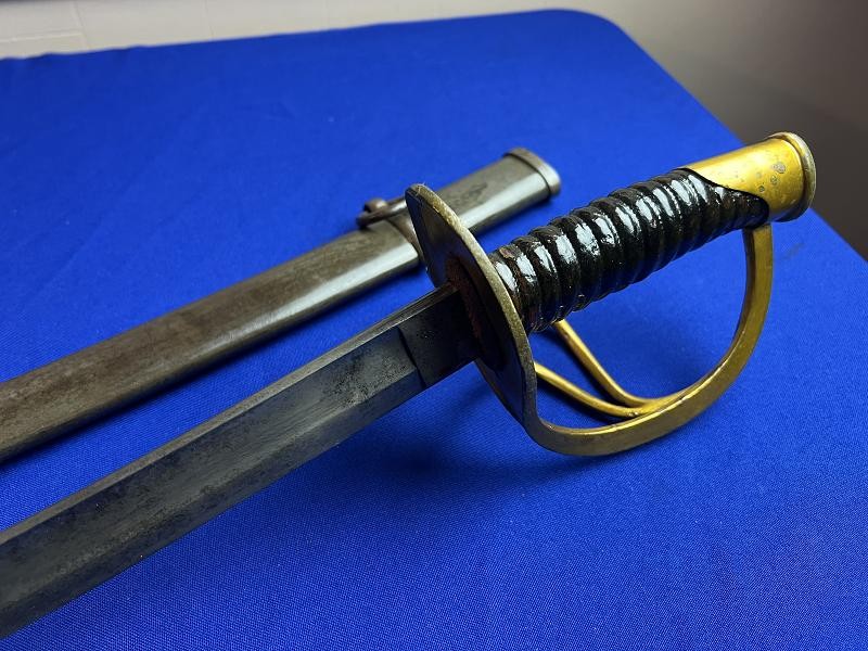 US CIVIL WAR C. ROBY CAVALRY SWORD WITH SCABBARD DATED 1864