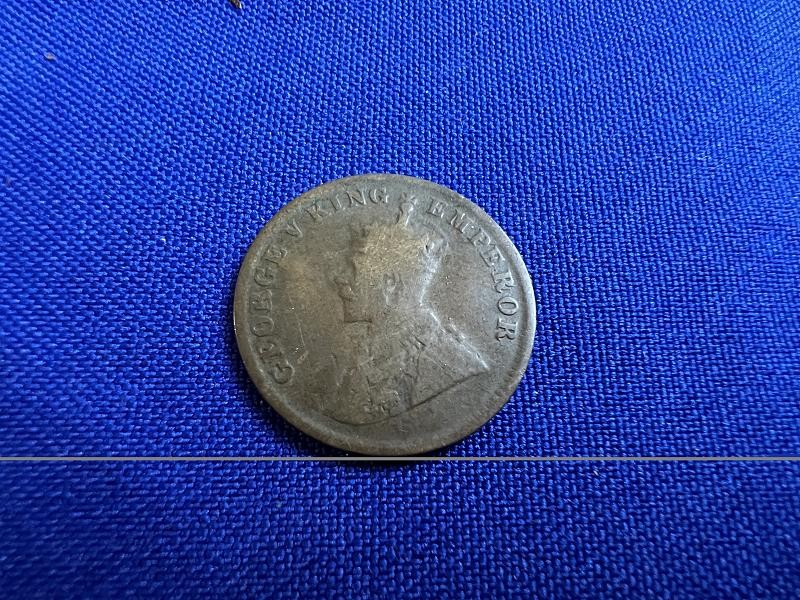 KING GEORGE EMPEROR ONE QUARTER ANNA INDIA 1913