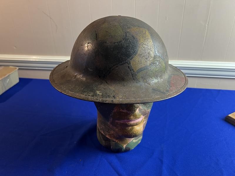 US WWI MODEL 1917 CAMO HELMET 35th Division 139th Infantry