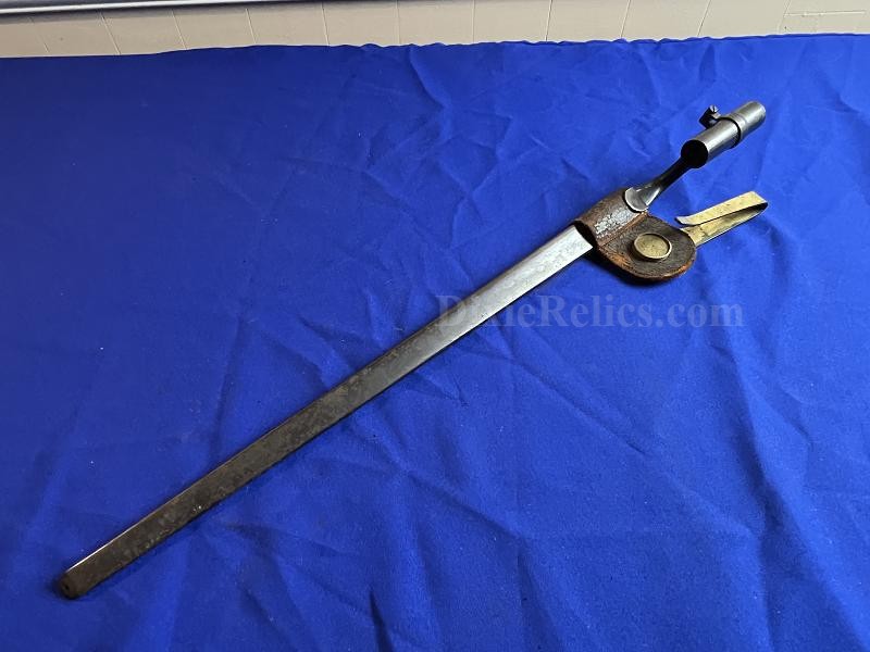 U.S. Model 1873 Springfield 45-70 Trapdoor Socket Bayonet Marked US With Scabbard