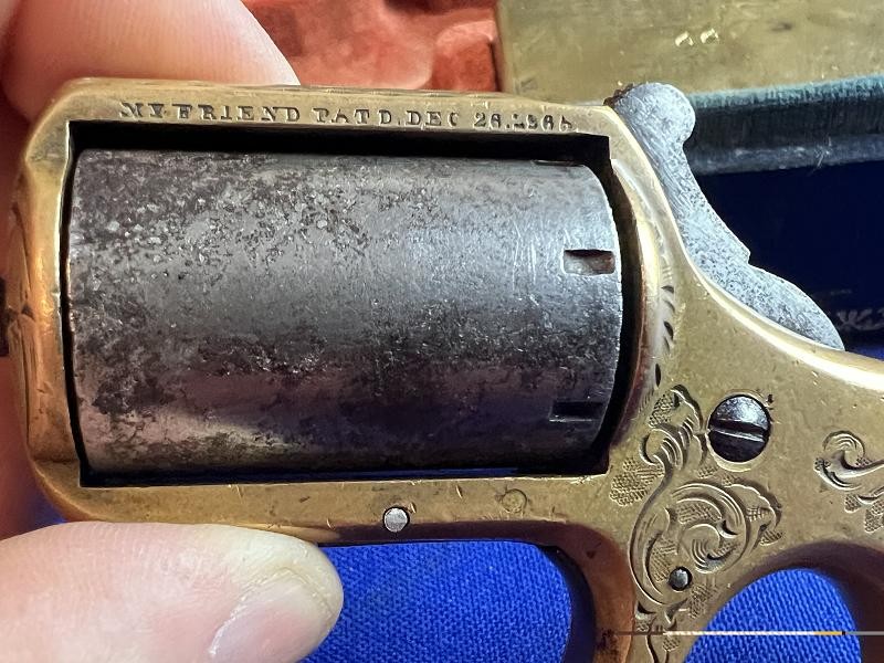 Rare Cased James Reid Knuckle Duster Revolver