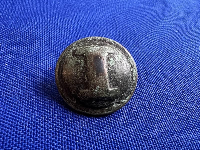 DUG CIVIL WAR CONFEDERATE CAST I INFANTRYMAN'S COAT BUTTON