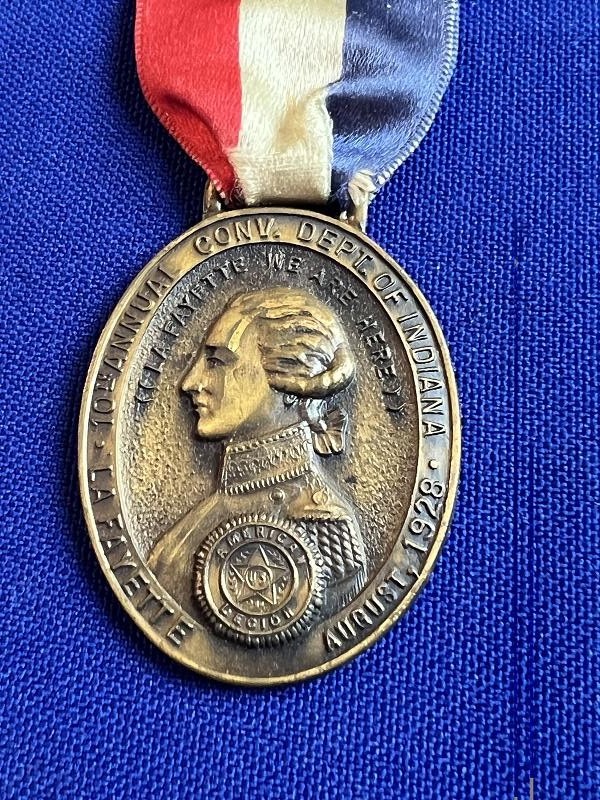 1928 AMERICAN LEGION LAFAYETTE 10TH ANNUAL CONV DEPT OF INDIANA MEDAL BADGE