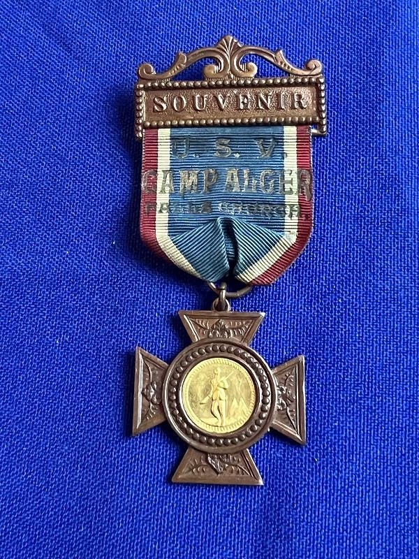 CIVIL WAR SONS OF VETERANS CAMP ALGER MEDAL BADGE