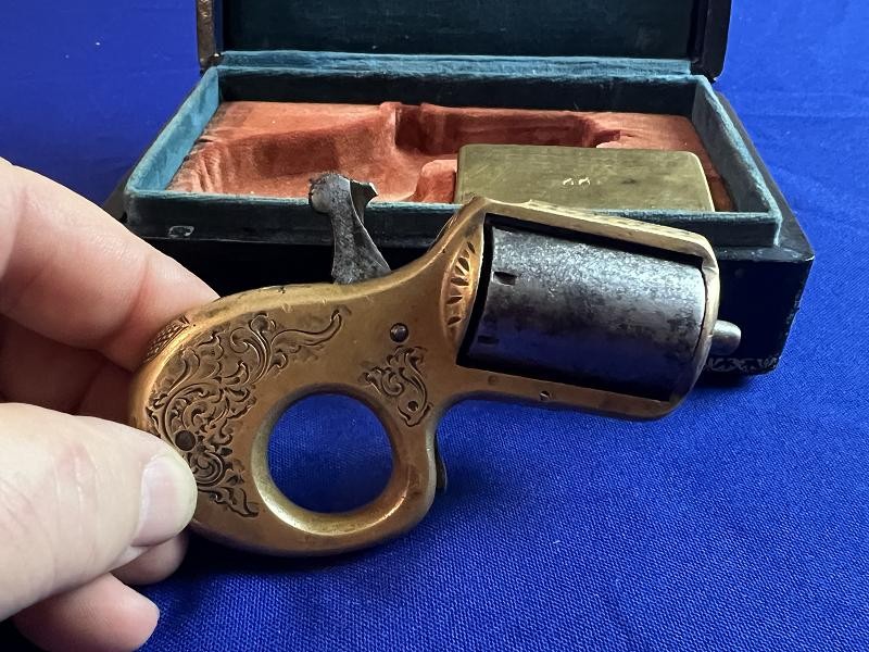 Rare Cased James Reid Knuckle Duster Revolver