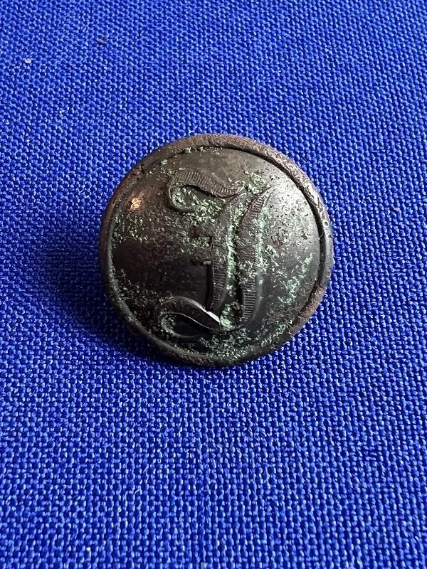 Dug Confederate Script I Coat Button Recovered in North Anna VA
