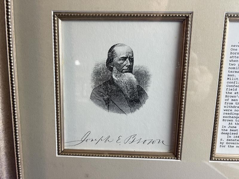 Framed Joseph E Brown Signed Check Georgia Governor During the Civil War