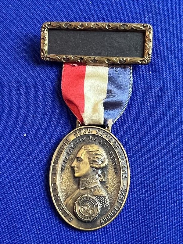1928 AMERICAN LEGION LAFAYETTE 10TH ANNUAL CONV DEPT OF INDIANA MEDAL BADGE