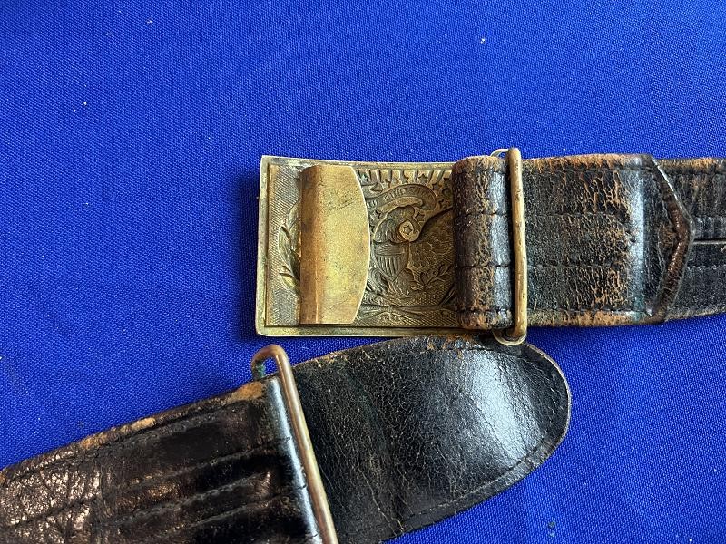 Original U.S. Indian Wars Army Cavalry Officers Waist Eagle Plate Buckle and Belt