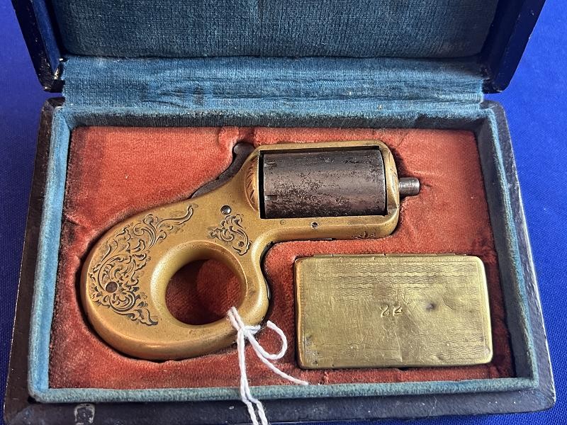 Rare Cased James Reid Knuckle Duster Revolver