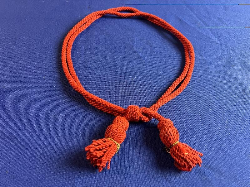 ORIGINAL CIVIL WAR RED ARTILLERY HAT CORD WITH TASSELS