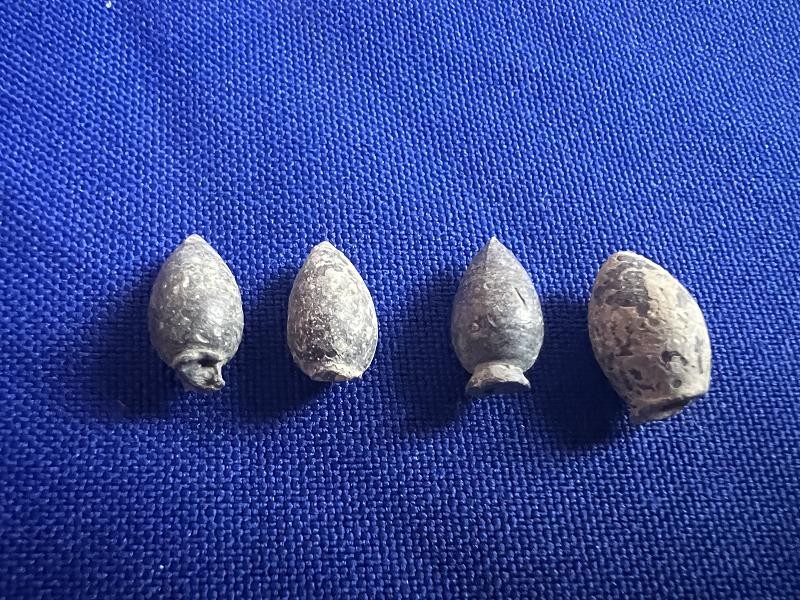 4 TEARDROP PISTOL CIVIL WAR BULLETS BULLET RELICS
