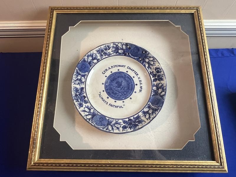 CONFEDERATE GENERAL A.P. STEWART UDC ALWAYS FAITHFUL GENERALS PLATE FRAMED