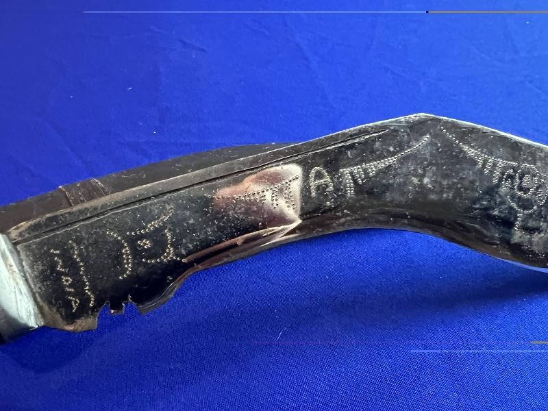 Nepalese Gurkha Long Leaf Kukri Fighting Knife with Scabbard