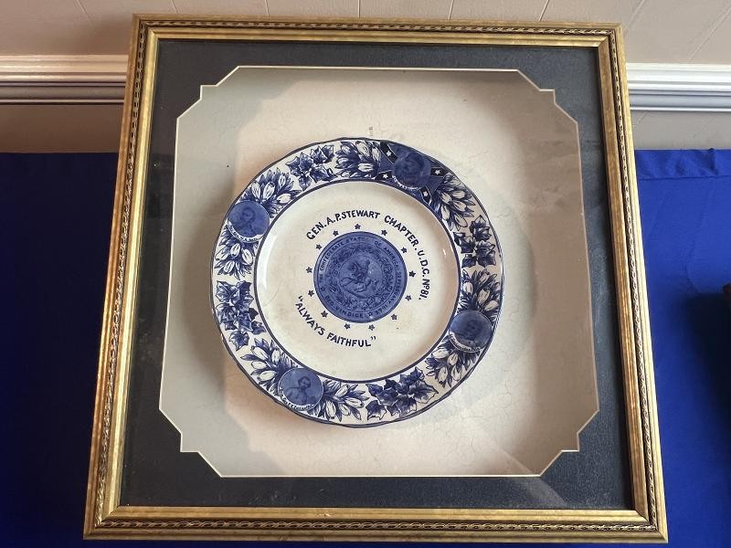 CONFEDERATE GENERAL A.P. STEWART UDC ALWAYS FAITHFUL GENERALS PLATE FRAMED