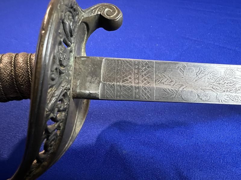 US MODEL 1850 FOOT OFFICERS SWORD BY C ROBY CO