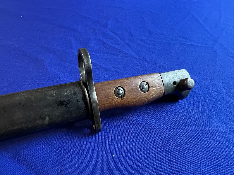 ORIGINAL BRITISH NO.5 MKI JUNGLE CARBINE BAYONET WITH SCABBARD MARKED WSC