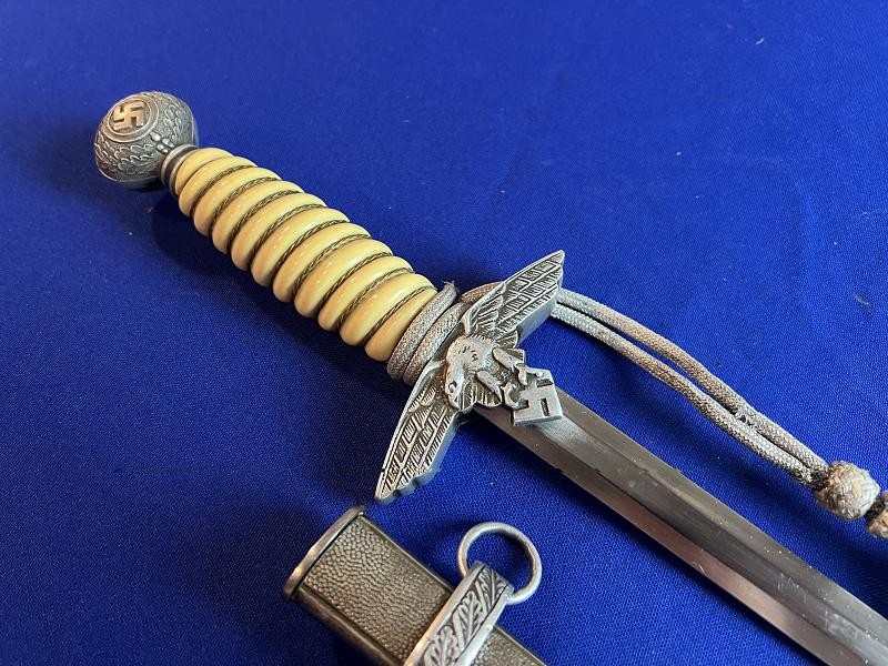 Original WW2 German Luftwaffe Officer's Dress Dagger with Scabbard & Portepee