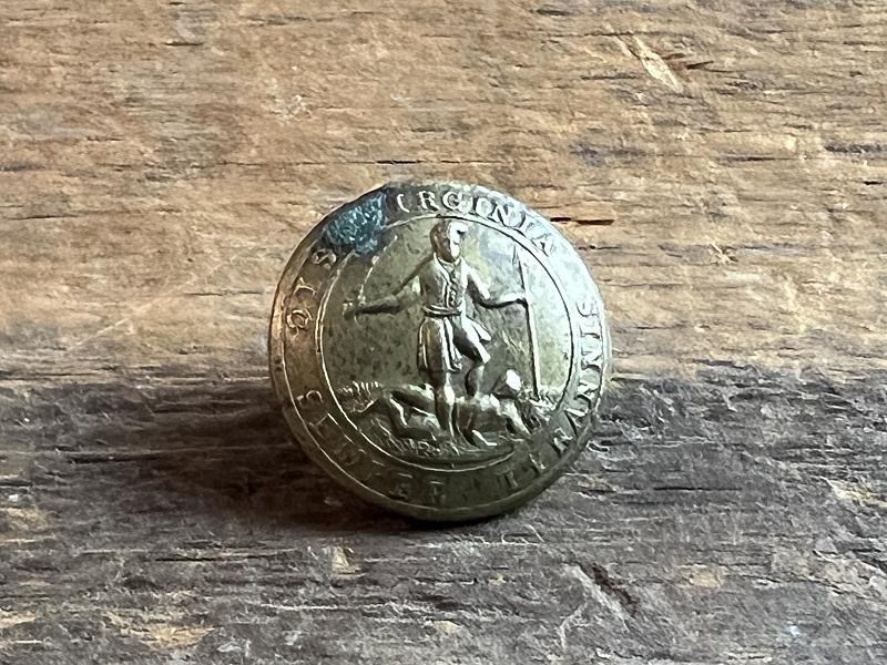 Beautiful Confederate Virginia Coat Button Canfield Bro 1850's RMDC Backmark