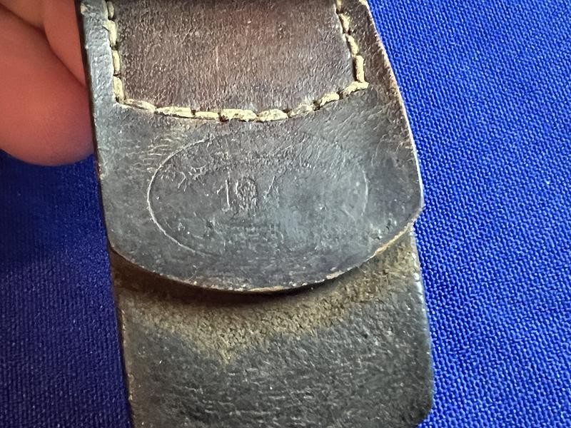 WWII WW2 German Army Buckle With Leather Tab