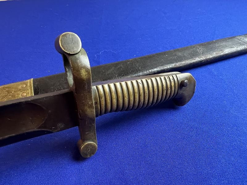 US M1855 SABER BAYONET W/ SCABBARD, FOR M1841 “MISSISSIPPI RIFLE