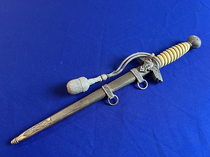 Original WW2 German Luftwaffe Officer's Dress Dagger with Scabbard & Portepee