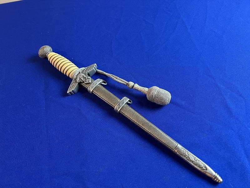Original WW2 German Luftwaffe Officer's Dress Dagger with Scabbard & Portepee