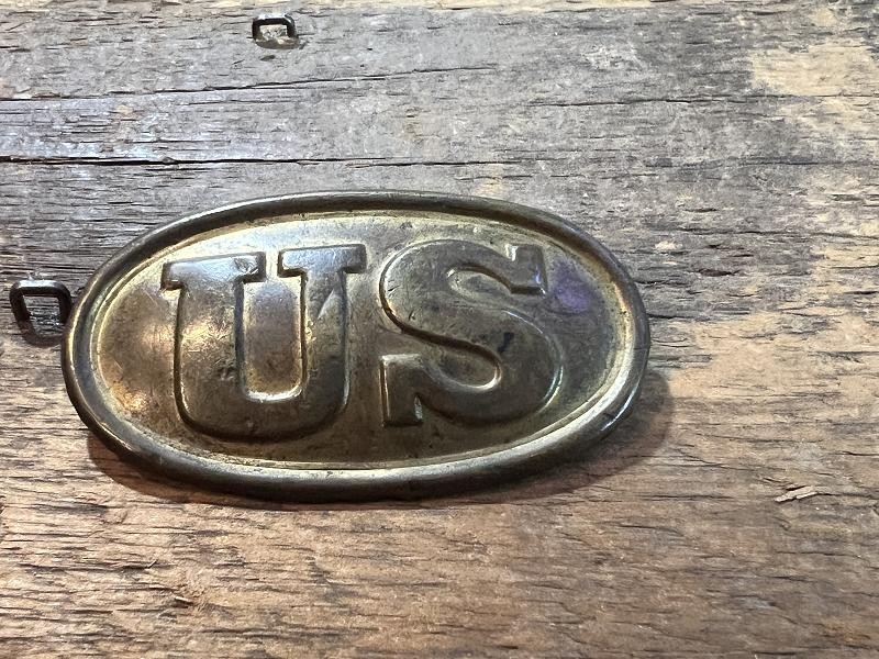 SCARCE SMALL SIZE OVAL US CARTRIDGE BOX PLATE STAMPED “W.H. SMITH / BROOKLYN