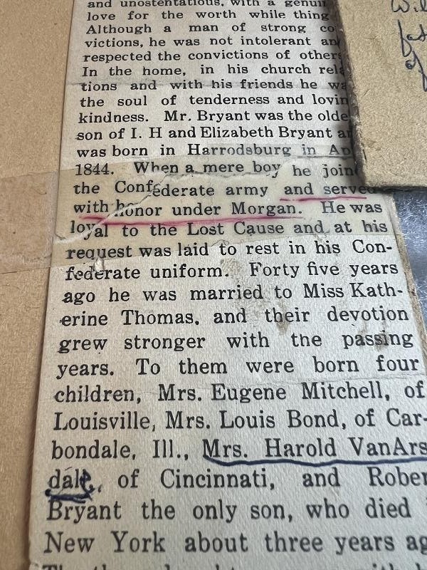 Southern Cross and Grouping of Soldier Who Fought for General John Hunt Morgan