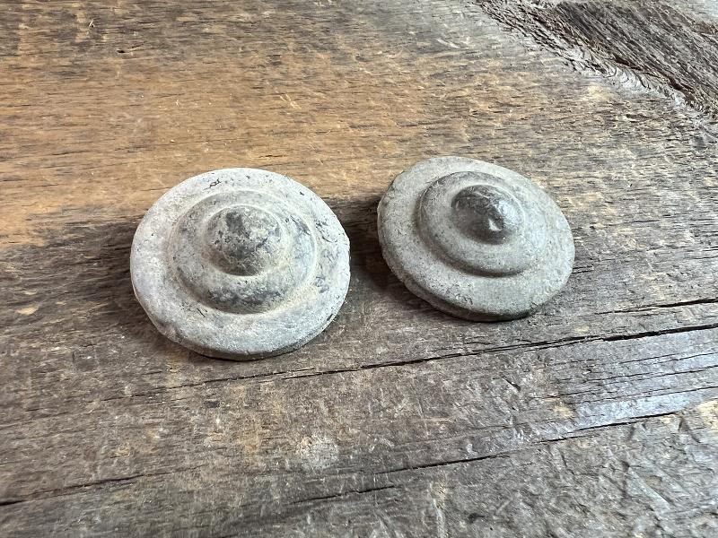 Dug Pair Civil War Bullseye Bridle Rosettes Cavalry Recovered Brandy Station Virginia